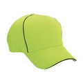 6-Panel Structured 100% Poly High Performance Cool-Off Fabric w/ Contrast Piping & Matching Sandwich